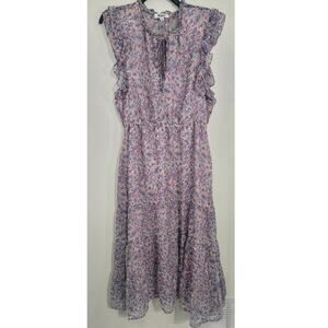 BB Dakota by Steve Madden Dress Womens Large Floral Chiffon Sleeveless Midi Boho